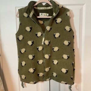 Olive Green Sheep Pattern Vest